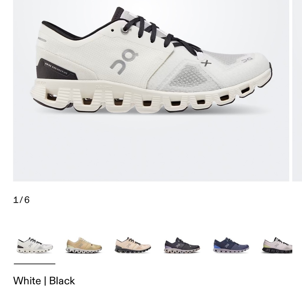 On Running Women's Athletic Shoes in White and Black